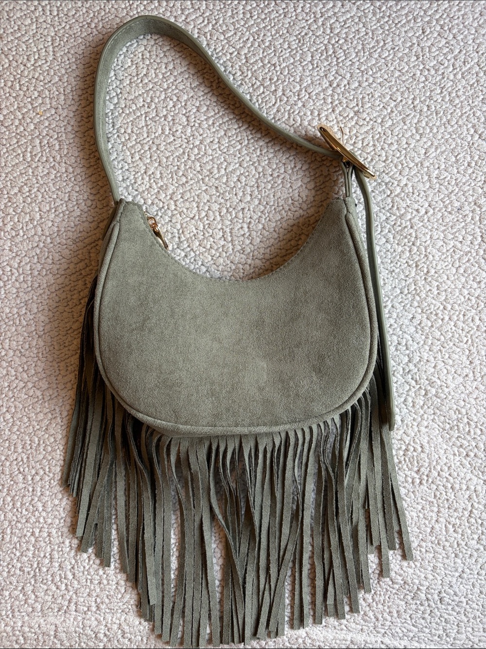 Universal Thread Olive Suede Fringe Shoulder Bag